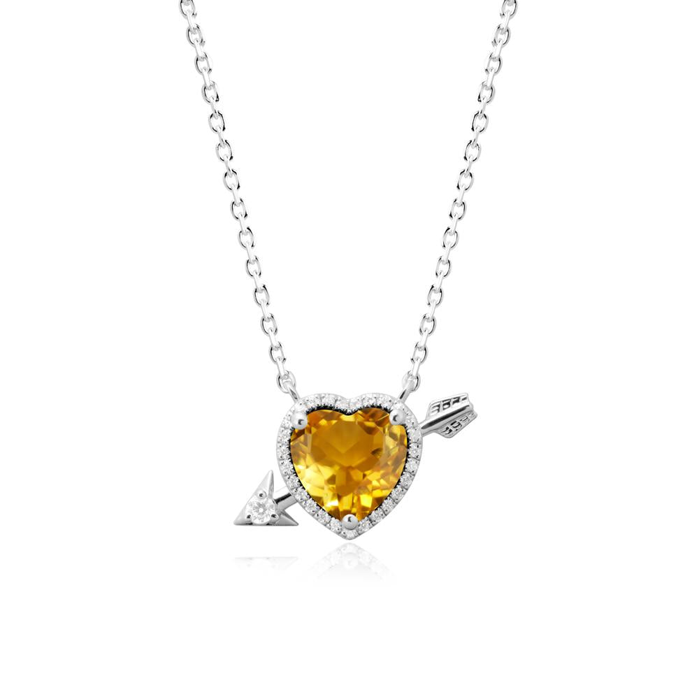 Cupid鈥橲 Arrow Heart Shaped Citrine Necklace - LUO Jewelry #metal_14k white gold