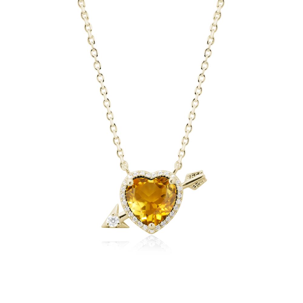 Cupid鈥橲 Arrow Heart Shaped Citrine Necklace - LUO Jewelry #metal_14k yellow gold