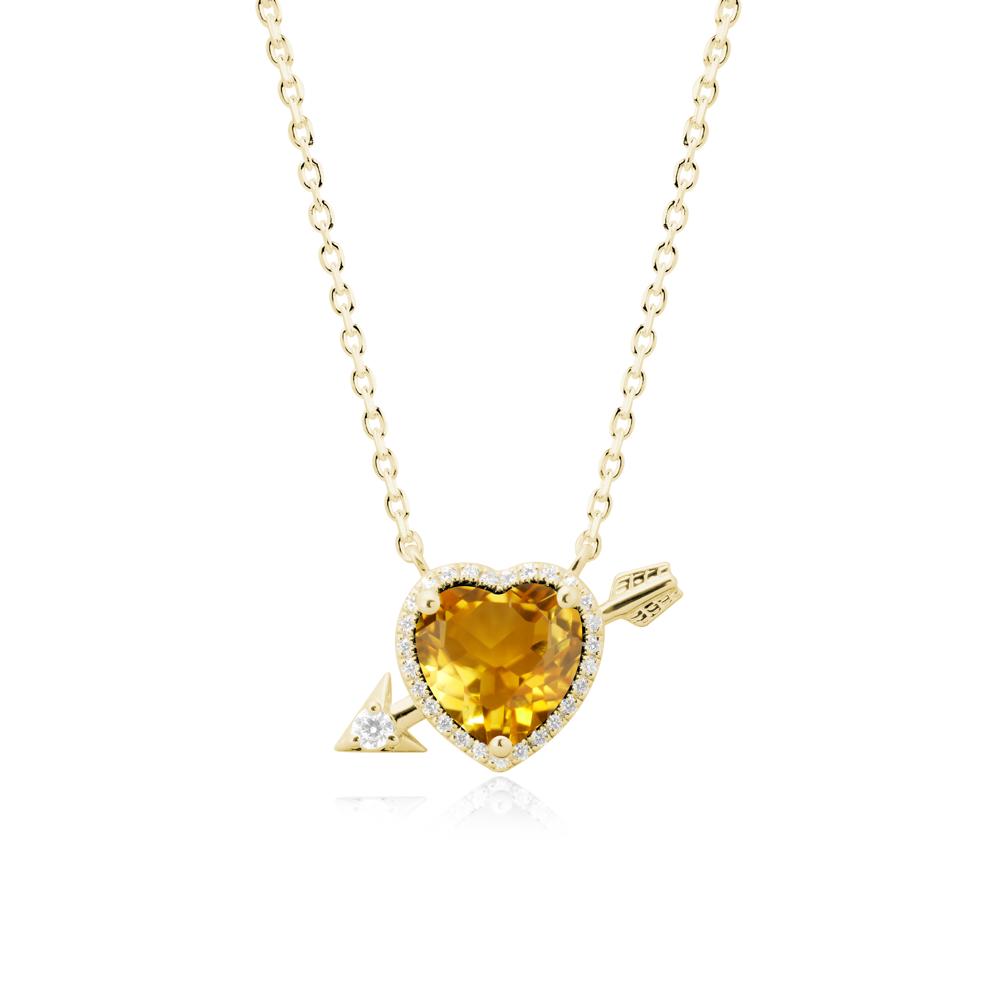 Cupid鈥橲 Arrow Heart Shaped Citrine Necklace - LUO Jewelry #metal_18k yellow gold