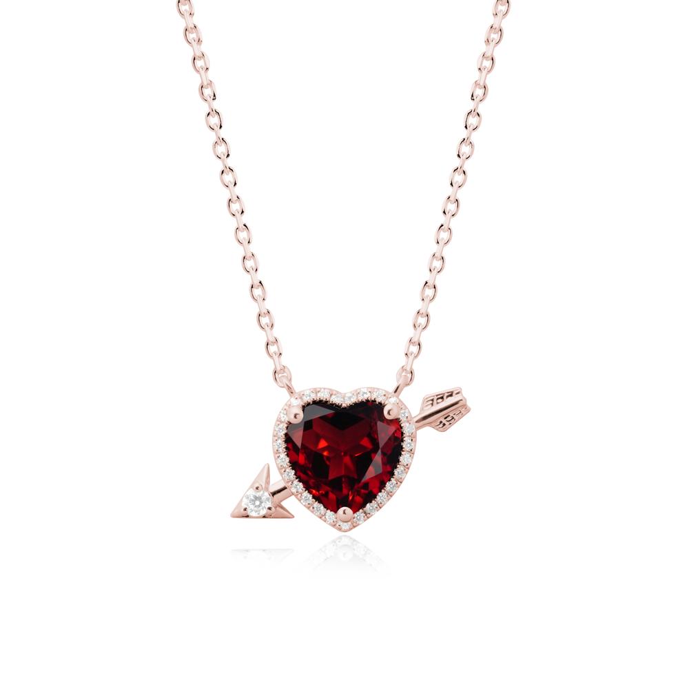 Cupid鈥橲 Arrow Heart Shaped Garnet Necklace - LUO Jewelry #metal_18k rose gold