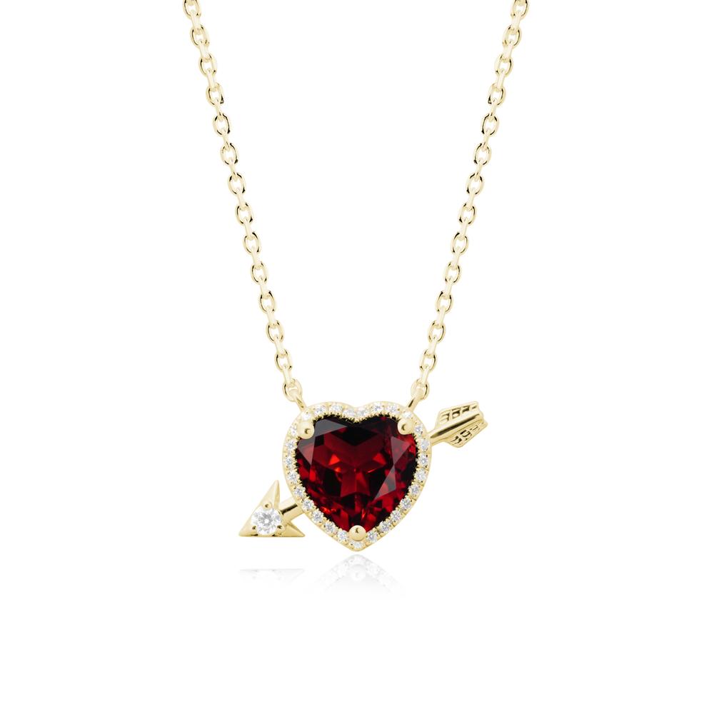 Cupid鈥橲 Arrow Heart Shaped Garnet Necklace - LUO Jewelry #metal_18k yellow gold