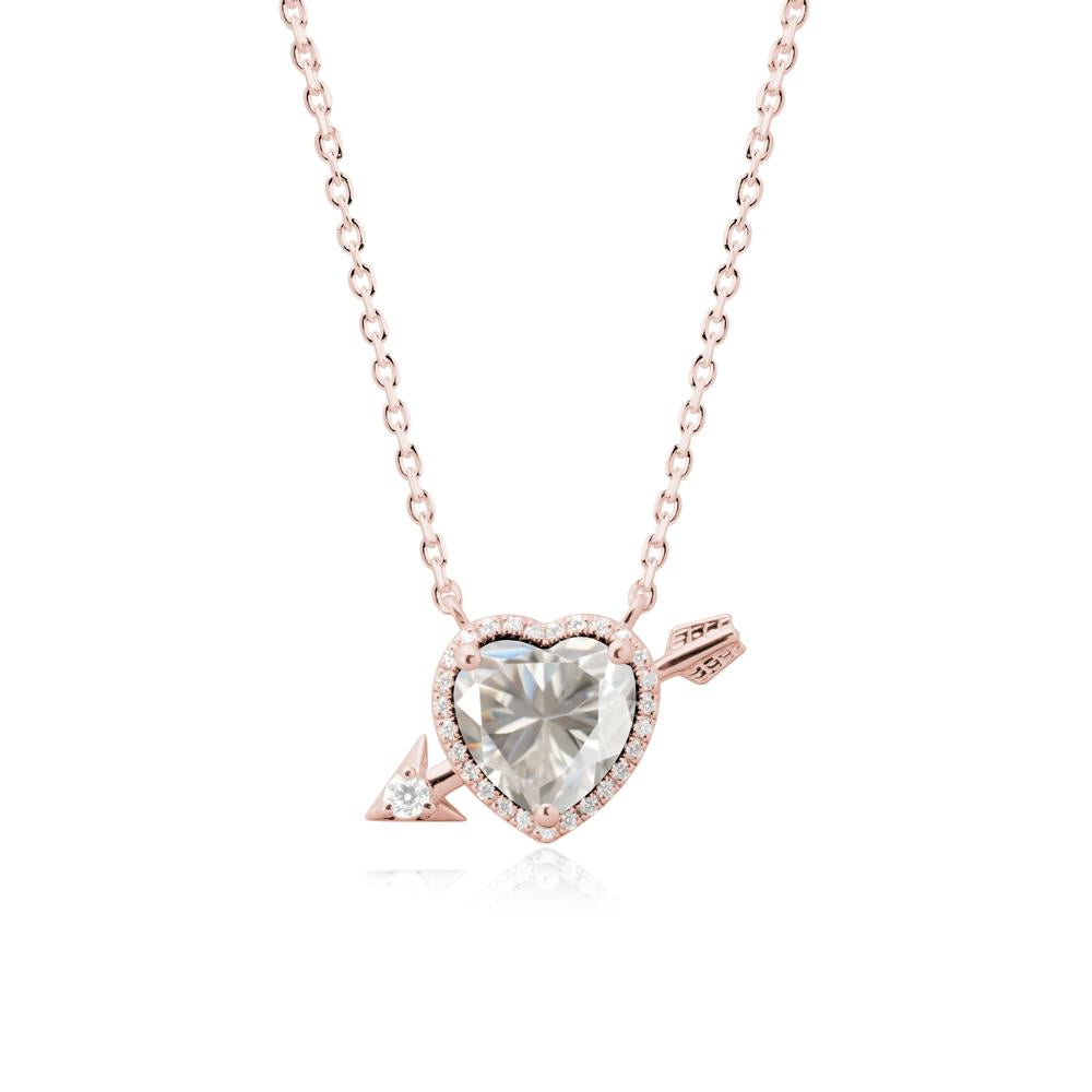 Cupid鈥橲 Arrow Heart Shaped Moissanite Necklace - LUO Jewelry #metal_18k rose gold