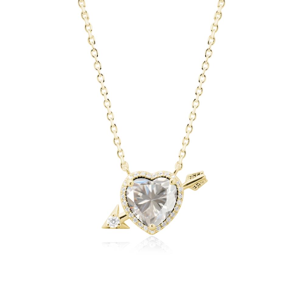 Cupid鈥橲 Arrow Heart Shaped Moissanite Necklace - LUO Jewelry #metal_18k yellow gold