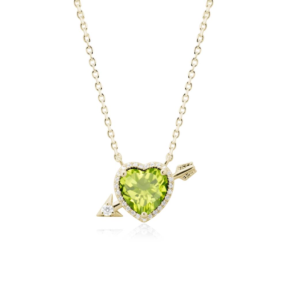 Cupid鈥橲 Arrow Heart Shaped Peridot Necklace - LUO Jewelry #metal_14k yellow gold