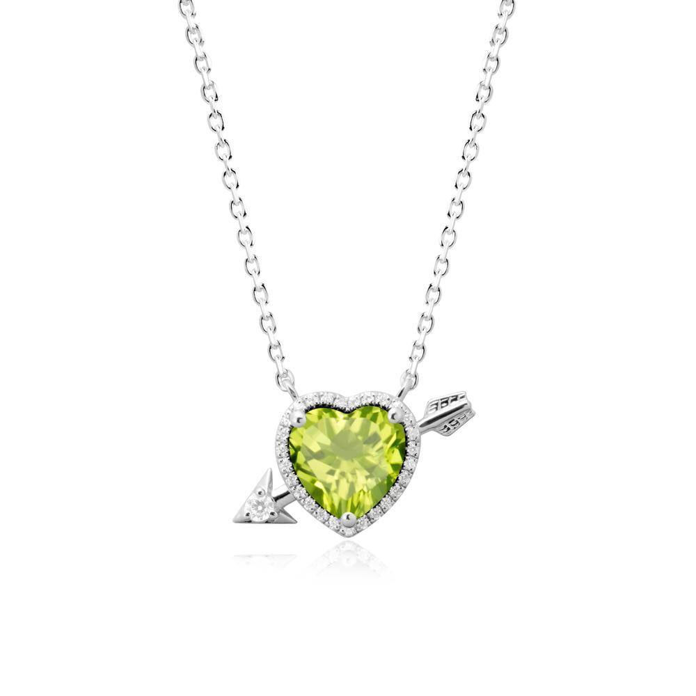 Cupid鈥橲 Arrow Heart Shaped Peridot Necklace - LUO Jewelry #metal_18k white gold