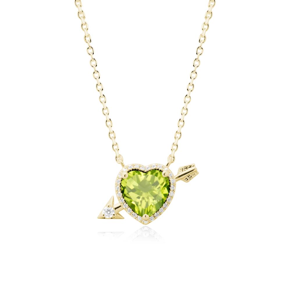 Cupid鈥橲 Arrow Heart Shaped Peridot Necklace - LUO Jewelry #metal_18k yellow gold
