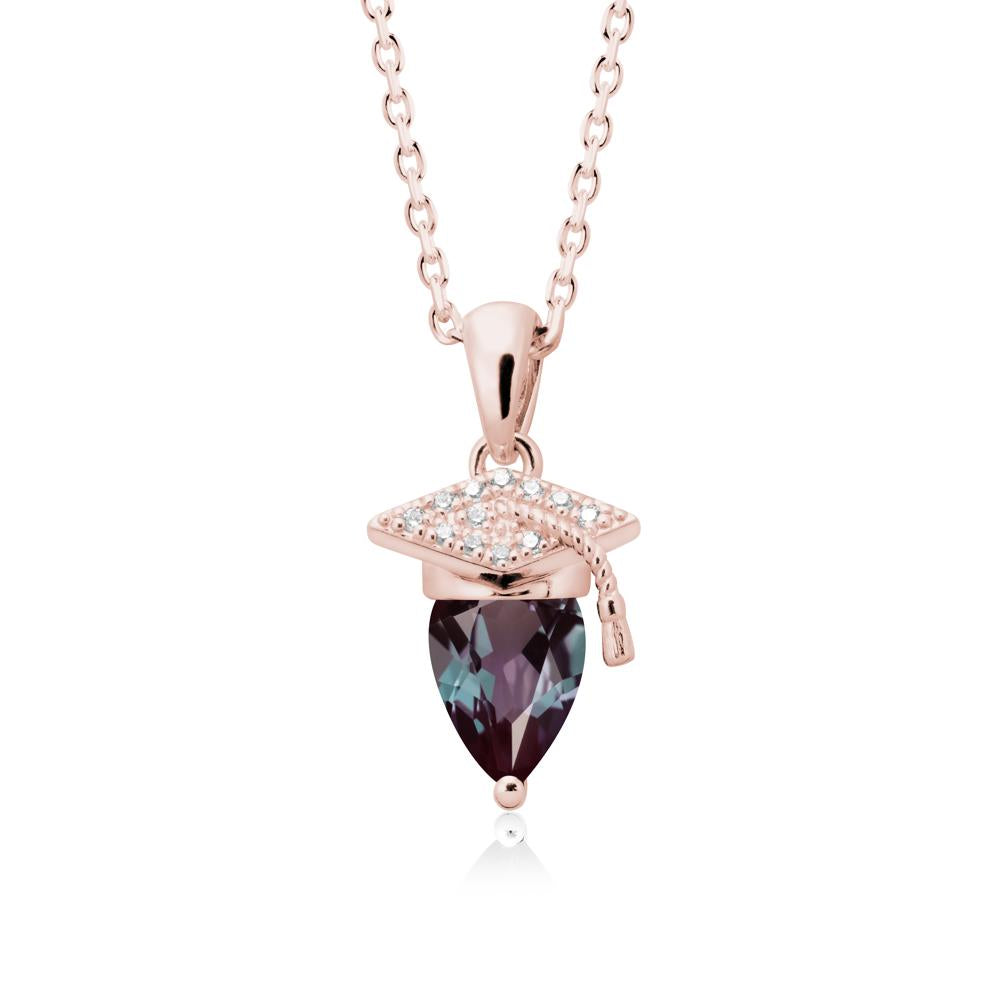 Pear Cut Alexandrite Graduation Necklace - LUO Jewelry #metal_18k rose gold