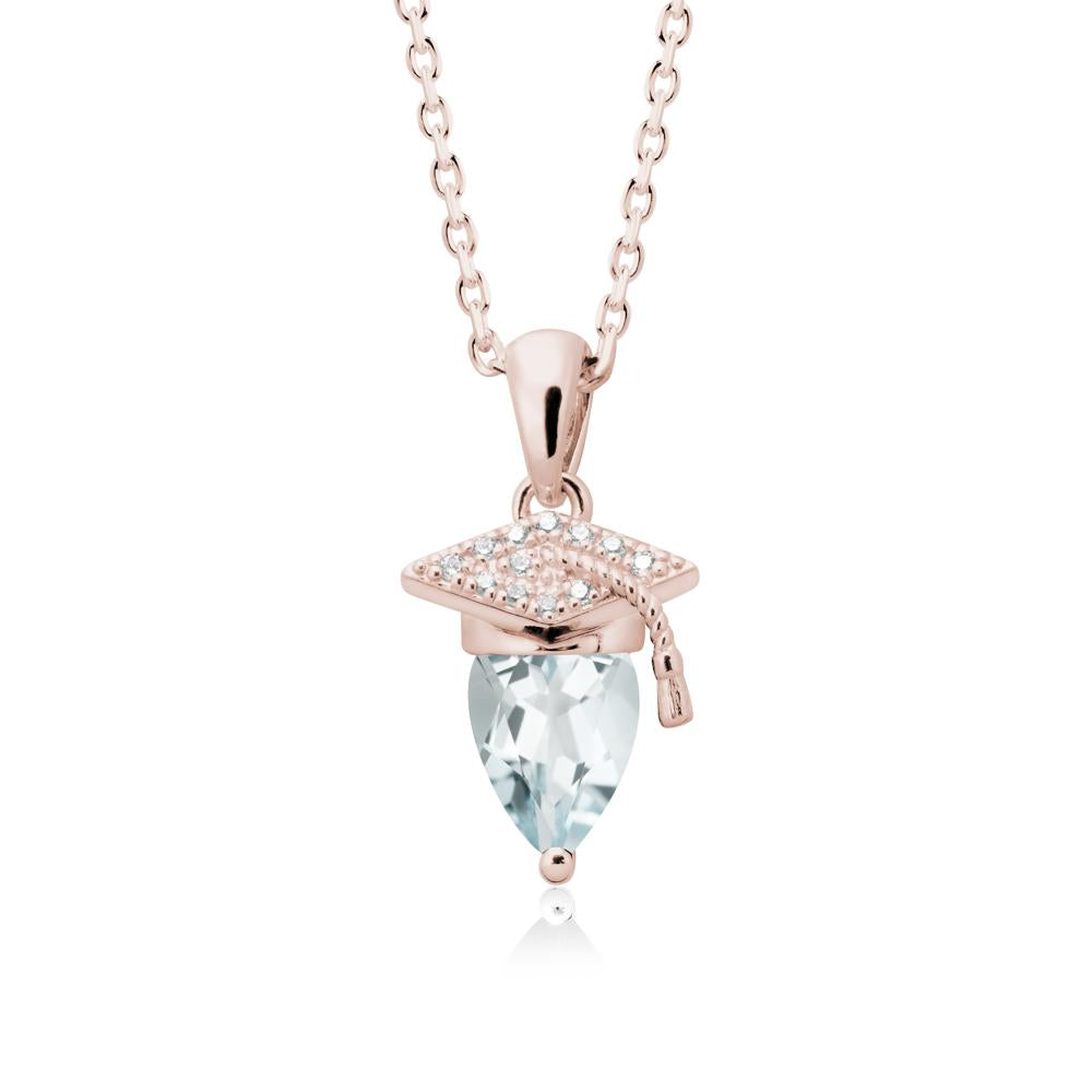 Graduation Gift Aquamarine Necklace - LUO Jewelry #metal_14k rose gold