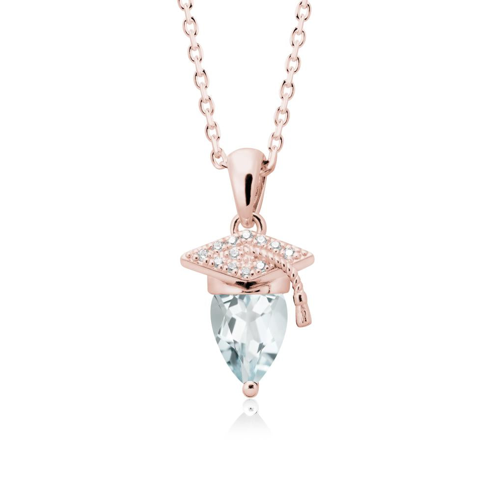 Graduation Gift Aquamarine Necklace - LUO Jewelry #metal_18k rose gold