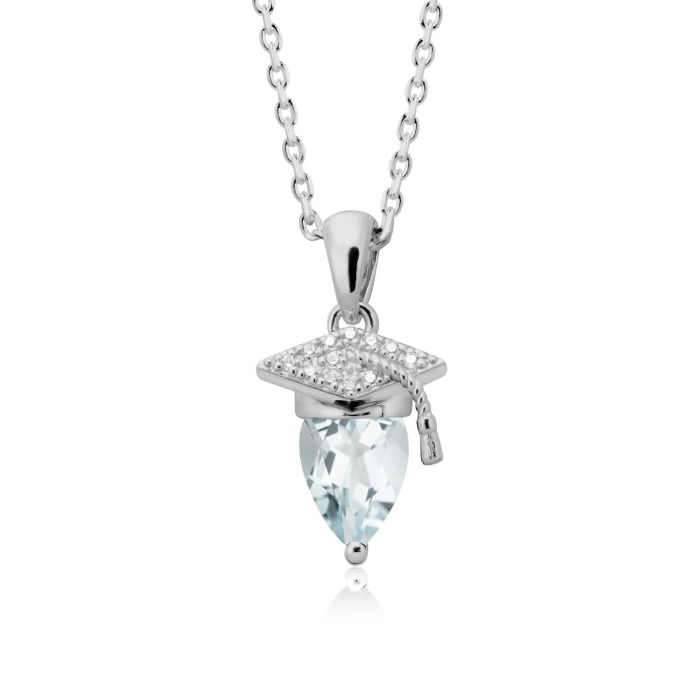 Graduation Gift Aquamarine Necklace - LUO Jewelry #metal_platinum
