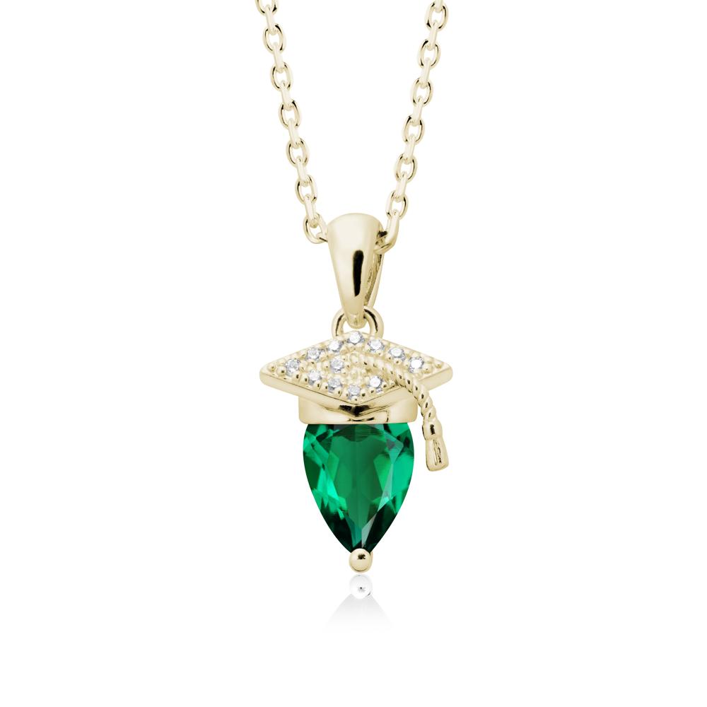 Graduation Gift Emerald Necklace - LUO Jewelry #metal_14k yellow gold
