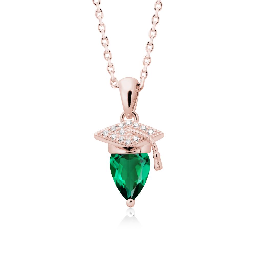Graduation Gift Emerald Necklace - LUO Jewelry #metal_18k rose gold