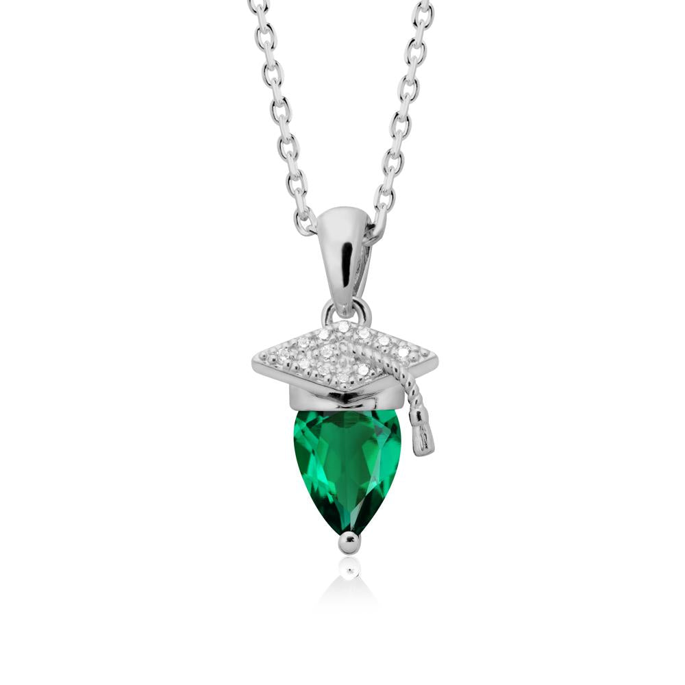 Graduation Gift Emerald Necklace - LUO Jewelry #metal_platinum
