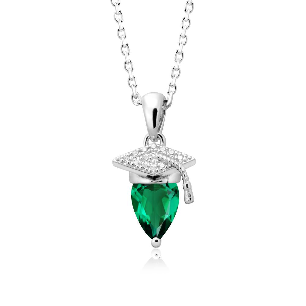 Graduation Gift Emerald Necklace - LUO Jewelry #metal_sterling silver
