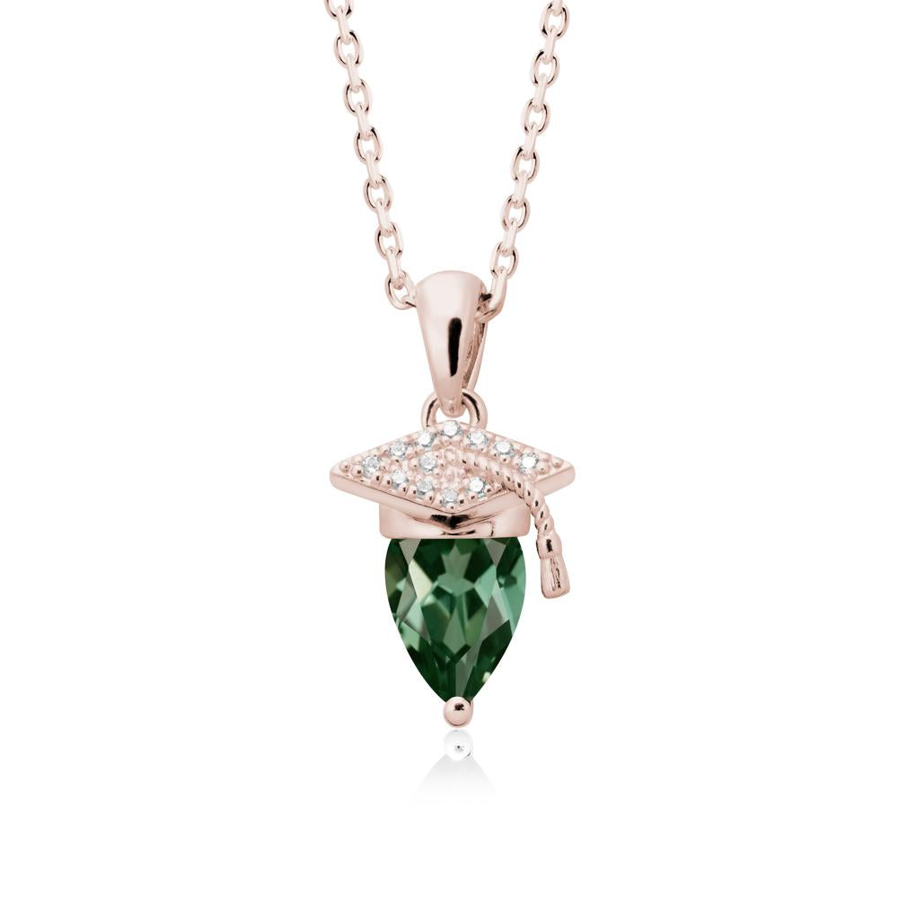 Graduation Gift Green Sapphire Necklace - LUO Jewelry #metal_14k rose gold