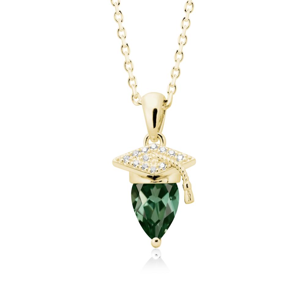 Graduation Gift Green Sapphire Necklace - LUO Jewelry #metal_18k yellow gold