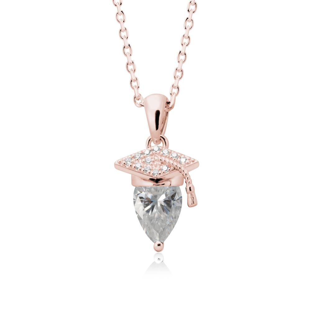 Graduation Gift Moissanite Necklace - LUO Jewelry #metal_18k rose gold