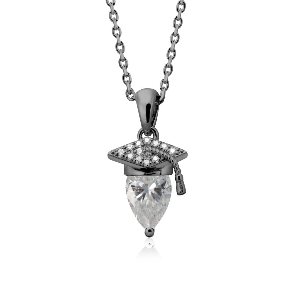 Graduation Gift Moissanite Necklace - LUO Jewelry #metal_black finish sterling silver