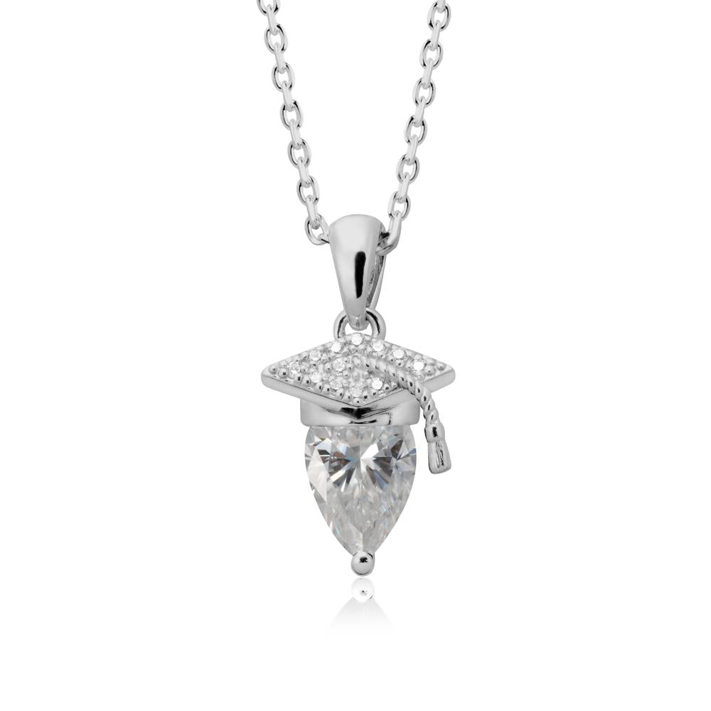 Graduation Gift Moissanite Necklace - LUO Jewelry #metal_platinum