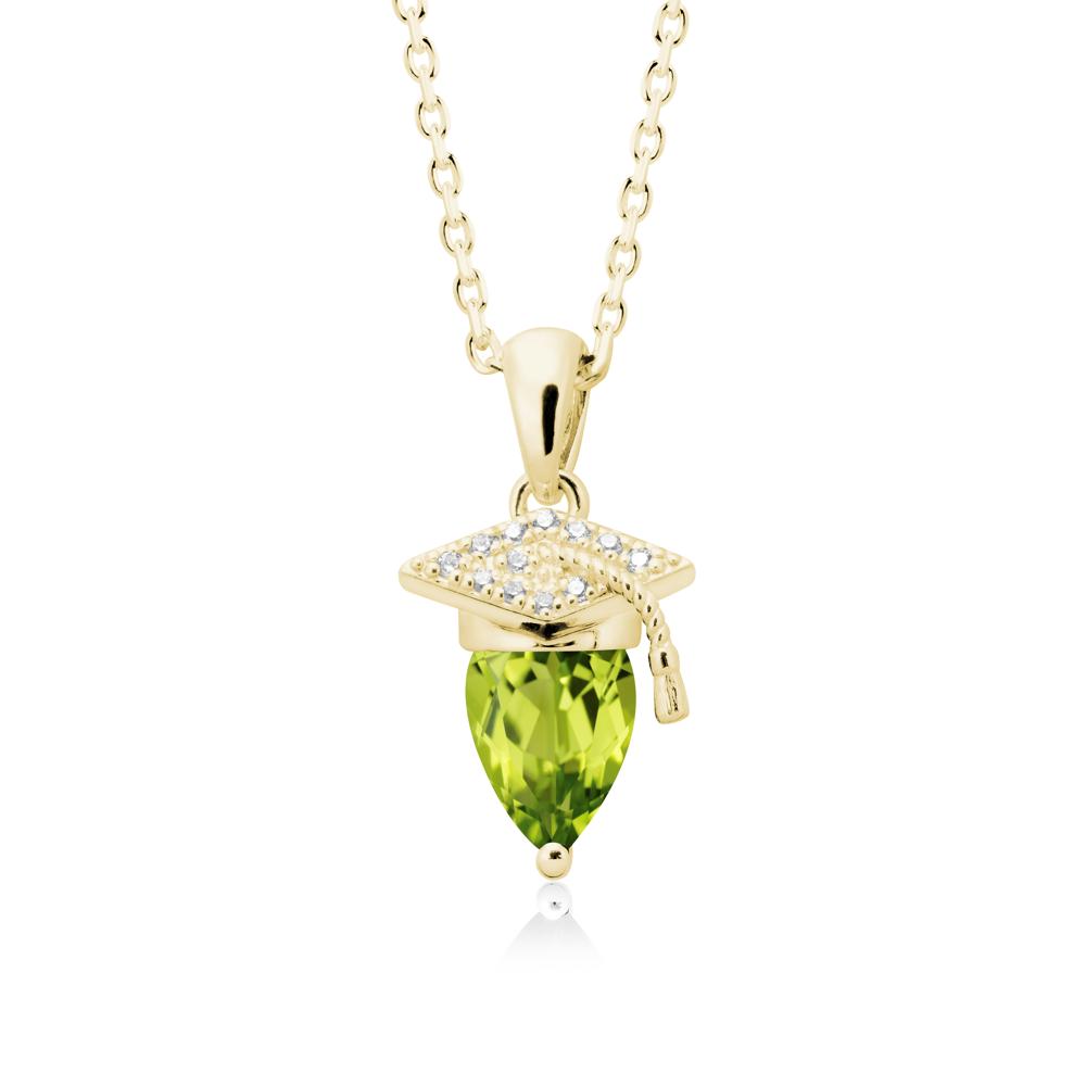 Pear Cut Peridot Graduation Necklace - LUO Jewelry #metal_18k yellow gold