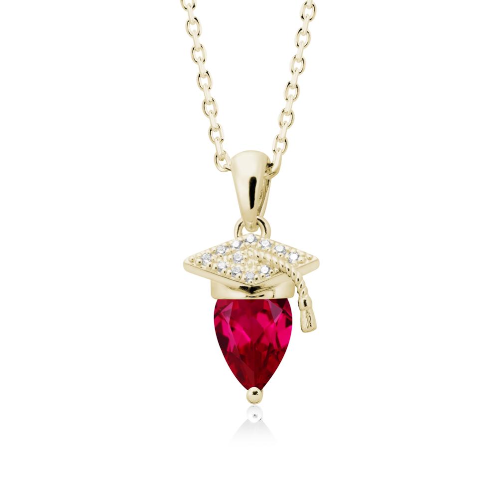 Graduation Gift Ruby Necklace - LUO Jewelry #metal_14k yellow gold