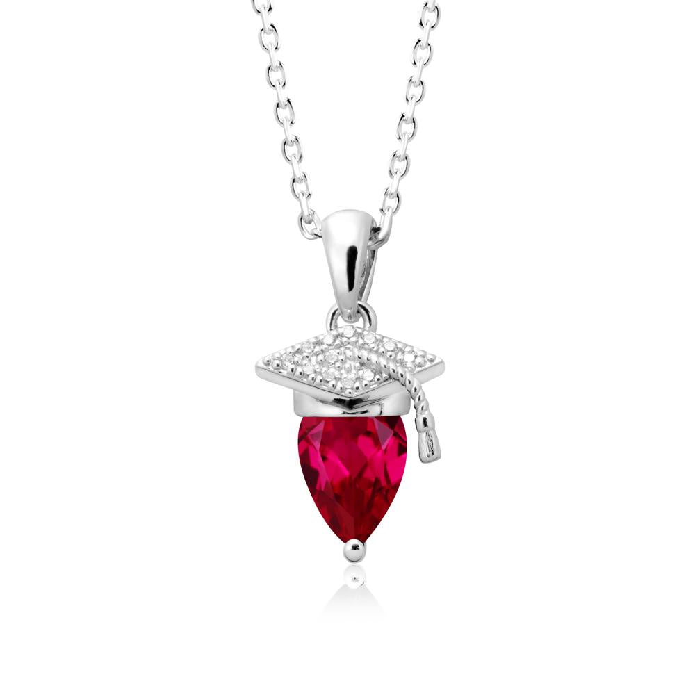 Graduation Gift Ruby Necklace - LUO Jewelry #metal_18k white gold