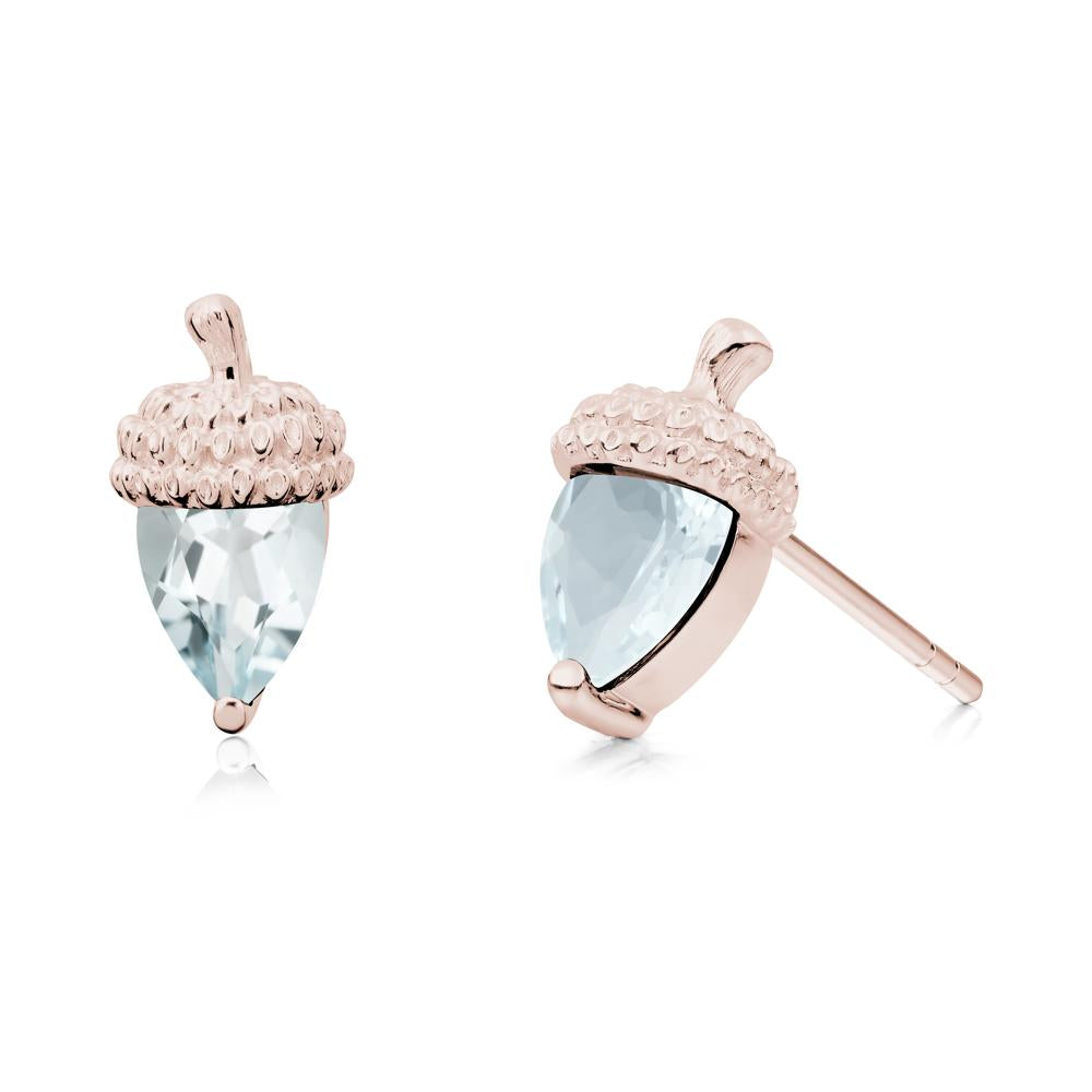 Aquamarine Acorn Earrings - LUO Jewelry #metal_14k rose gold