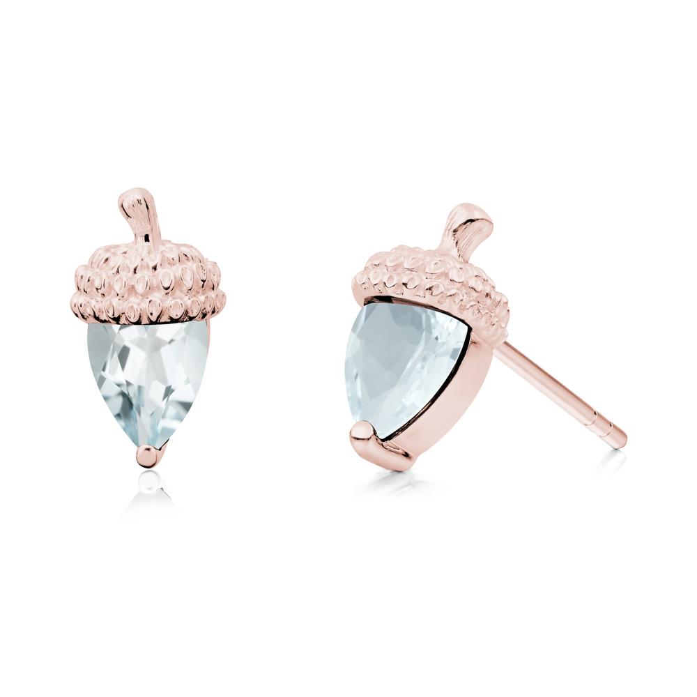Aquamarine Acorn Earrings - LUO Jewelry #metal_18k rose gold