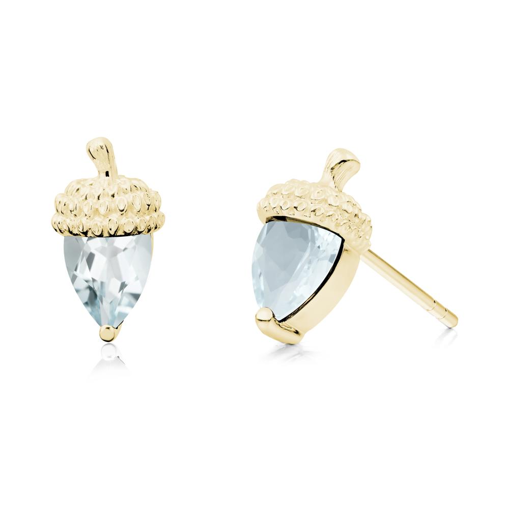 Aquamarine Acorn Earrings - LUO Jewelry #metal_18k yellow gold
