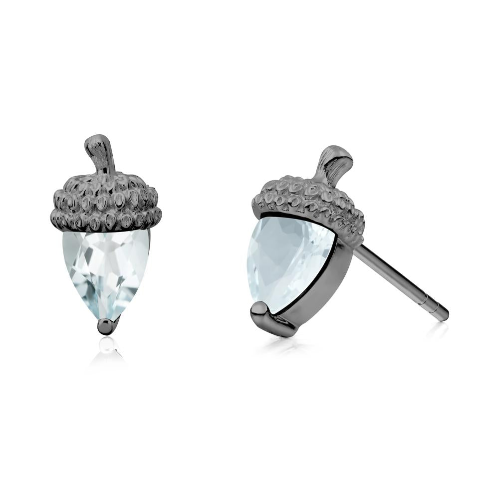 Aquamarine Acorn Earrings - LUO Jewelry #metal_black finish sterling silver
