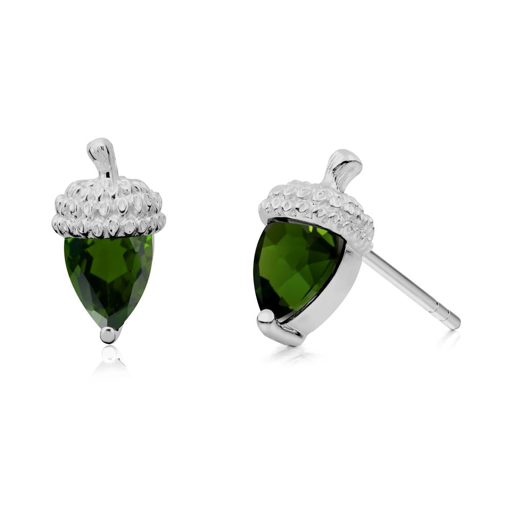 Diopside Acorn Earrings - LUO Jewelry #metal_platinum