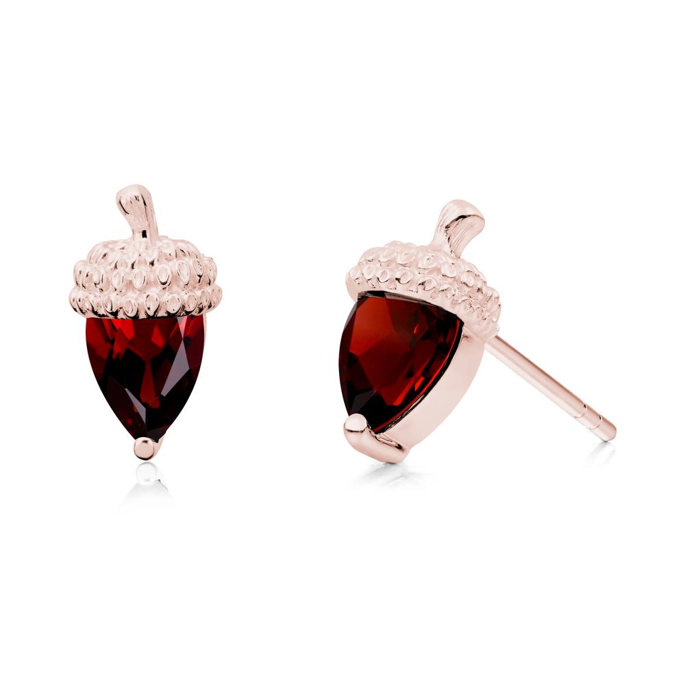 Garnet Acorn Earrings - LUO Jewelry #metal_18k rose gold