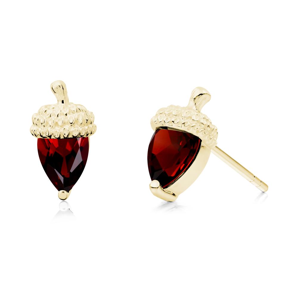 Garnet Acorn Earrings - LUO Jewelry #metal_18k yellow gold