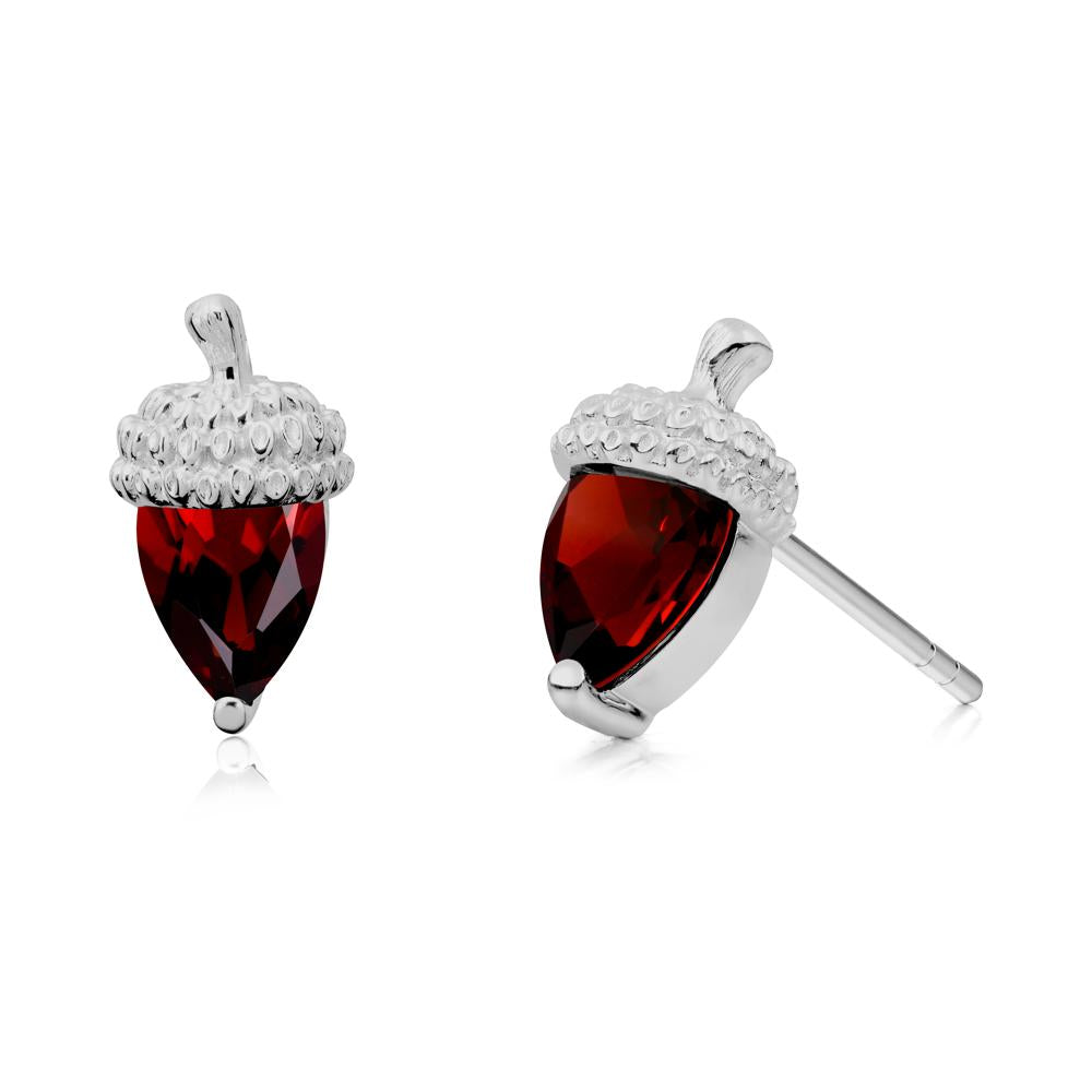 Garnet Acorn Earrings - LUO Jewelry #metal_platinum