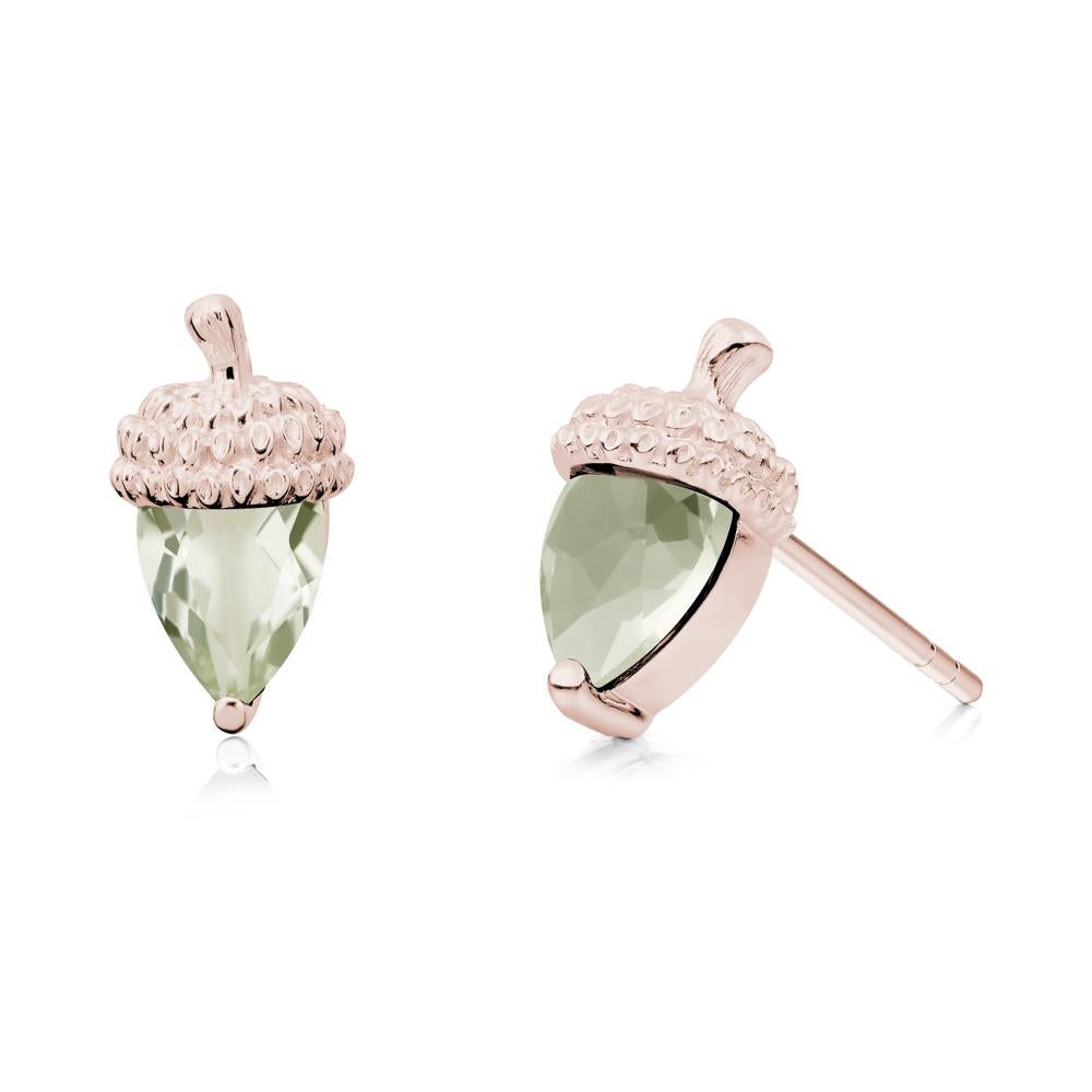 Green Amethyst Acorn Earrings - LUO Jewelry #metal_14k rose gold