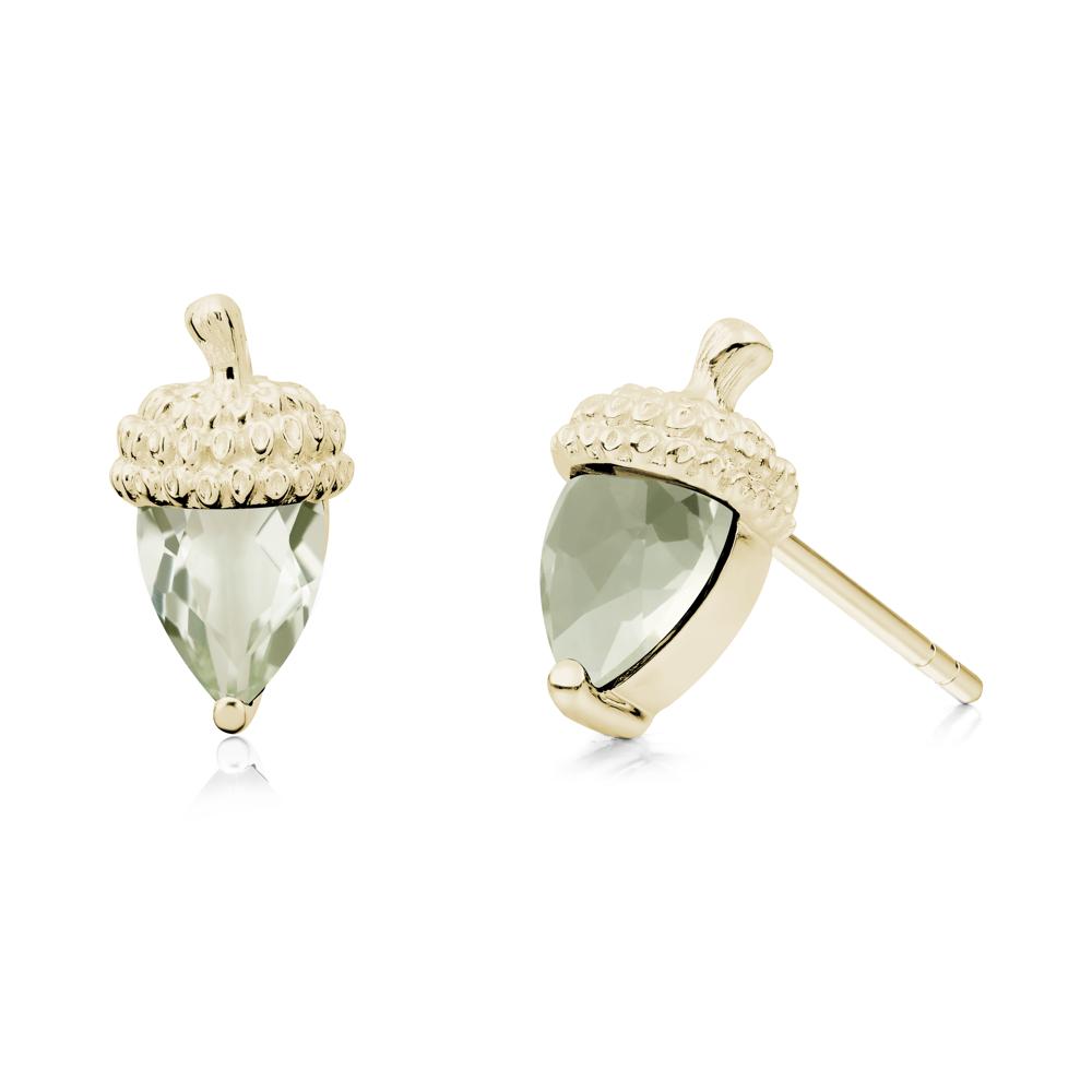 Green Amethyst Acorn Earrings - LUO Jewelry #metal_14k yellow gold