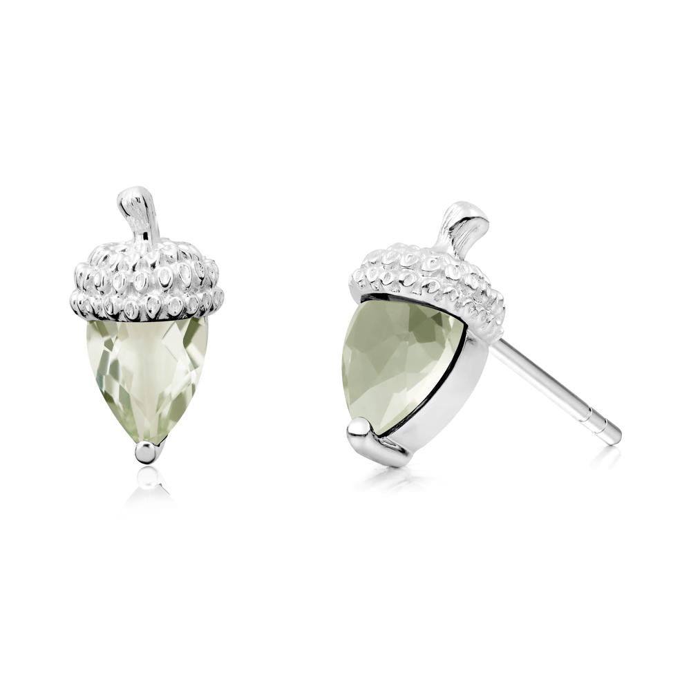 Green Amethyst Acorn Earrings - LUO Jewelry #metal_18k white gold
