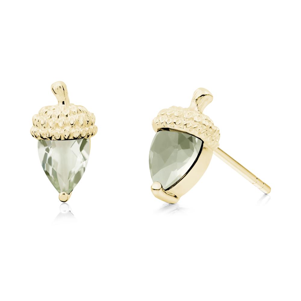 Green Amethyst Acorn Earrings - LUO Jewelry #metal_18k yellow gold