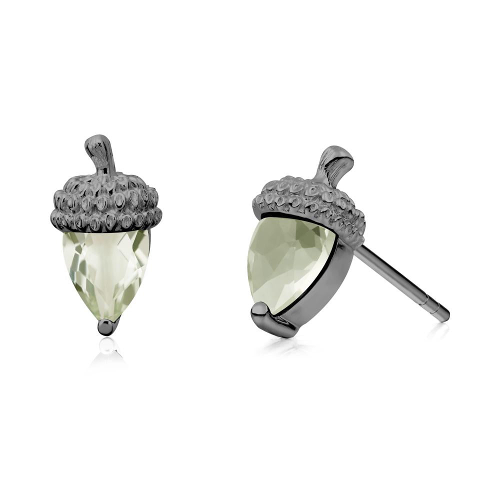 Green Amethyst Acorn Earrings - LUO Jewelry #metal_black finish sterling silver