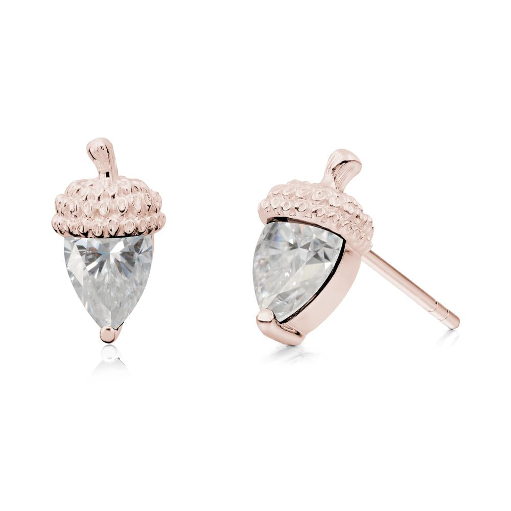 Moissanite Acorn Earrings - LUO Jewelry #metal_14k rose gold