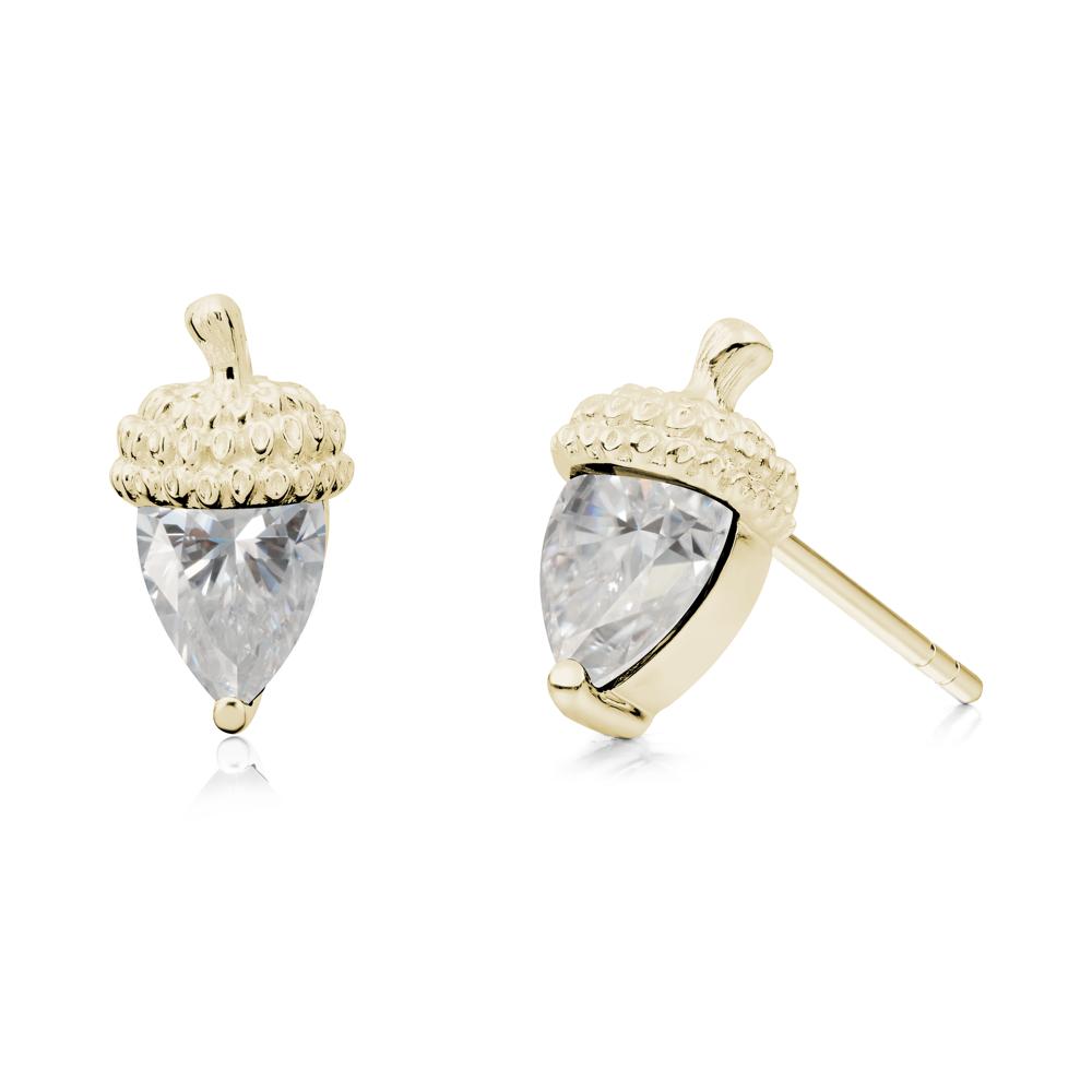 Moissanite Acorn Earrings - LUO Jewelry #metal_14k yellow gold