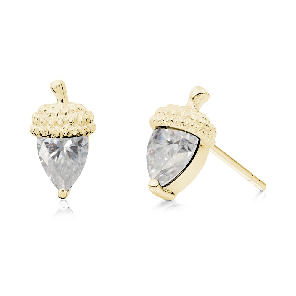 Moissanite Acorn Earrings - LUO Jewelry #metal_18k yellow gold