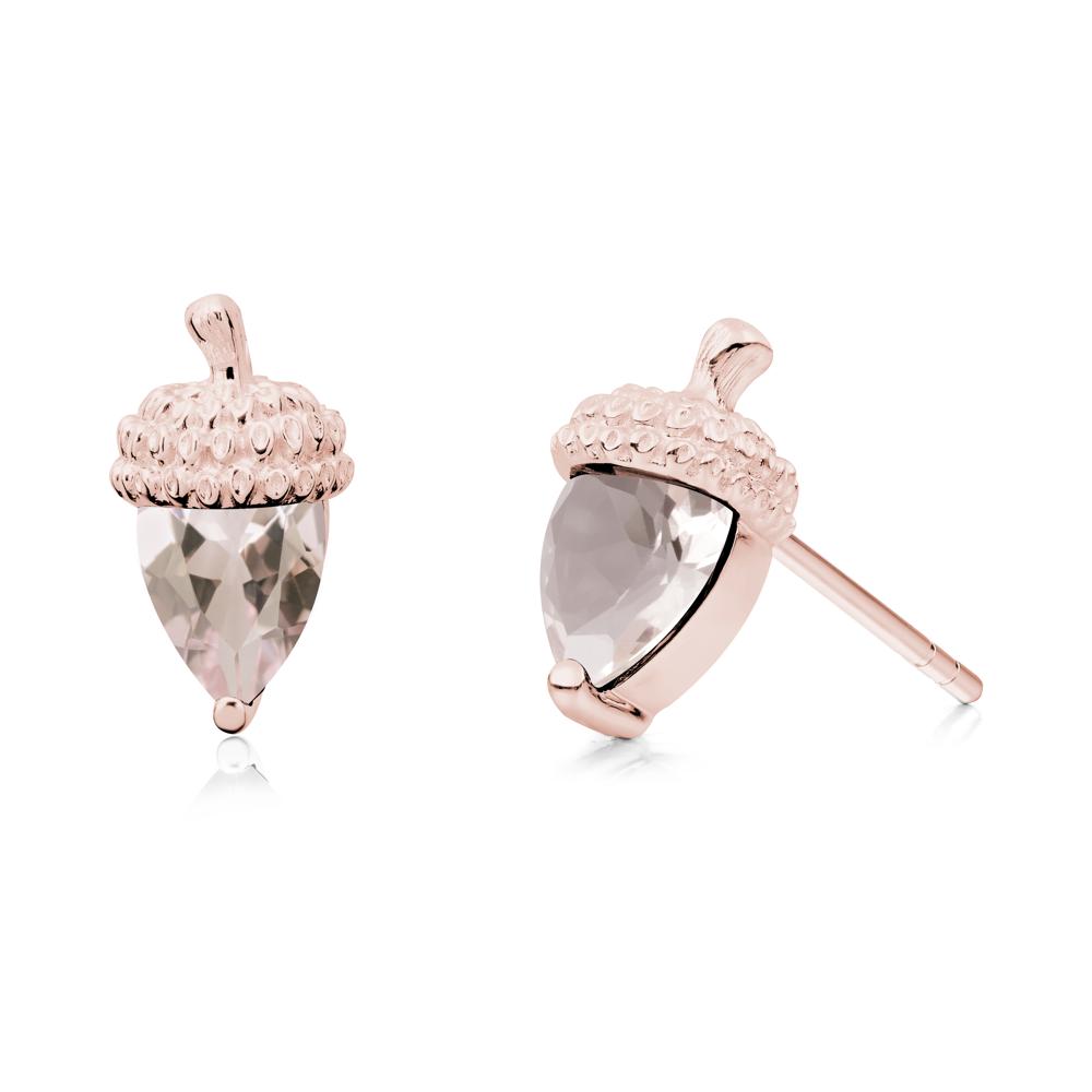 Morganite Acorn Earrings - LUO Jewelry #metal_18k rose gold