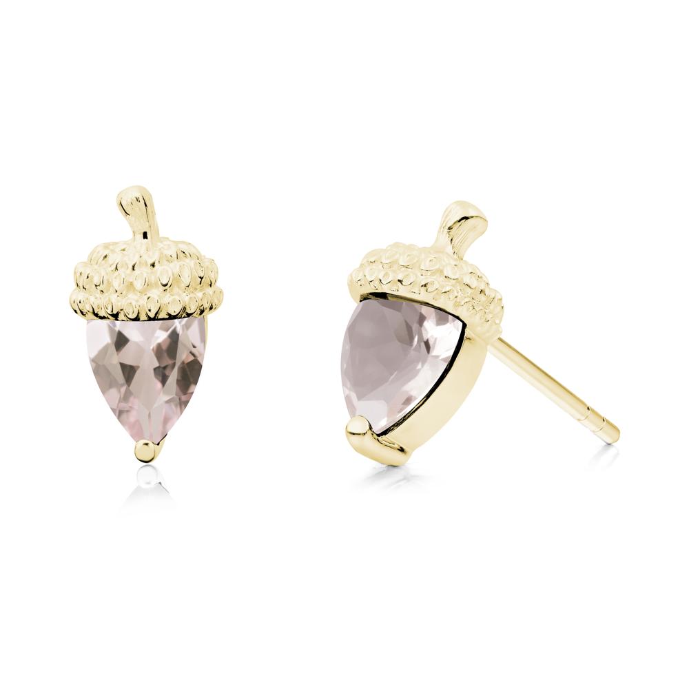 Morganite Acorn Earrings - LUO Jewelry #metal_18k yellow gold