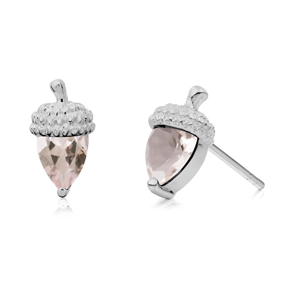 Morganite Acorn Earrings - LUO Jewelry #metal_platinum
