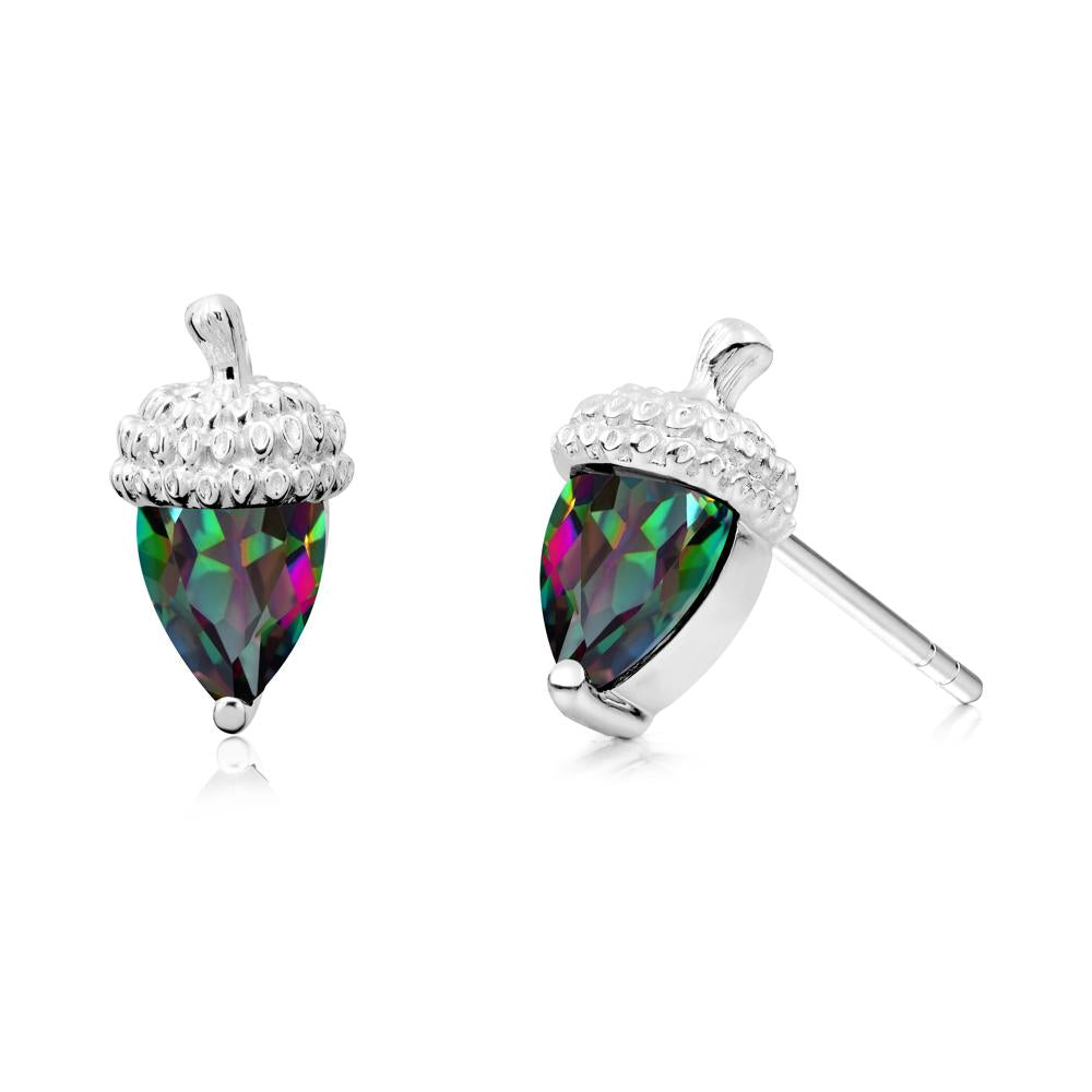 Mystic Topaz Acorn Earrings - LUO Jewelry #metal_14k white gold