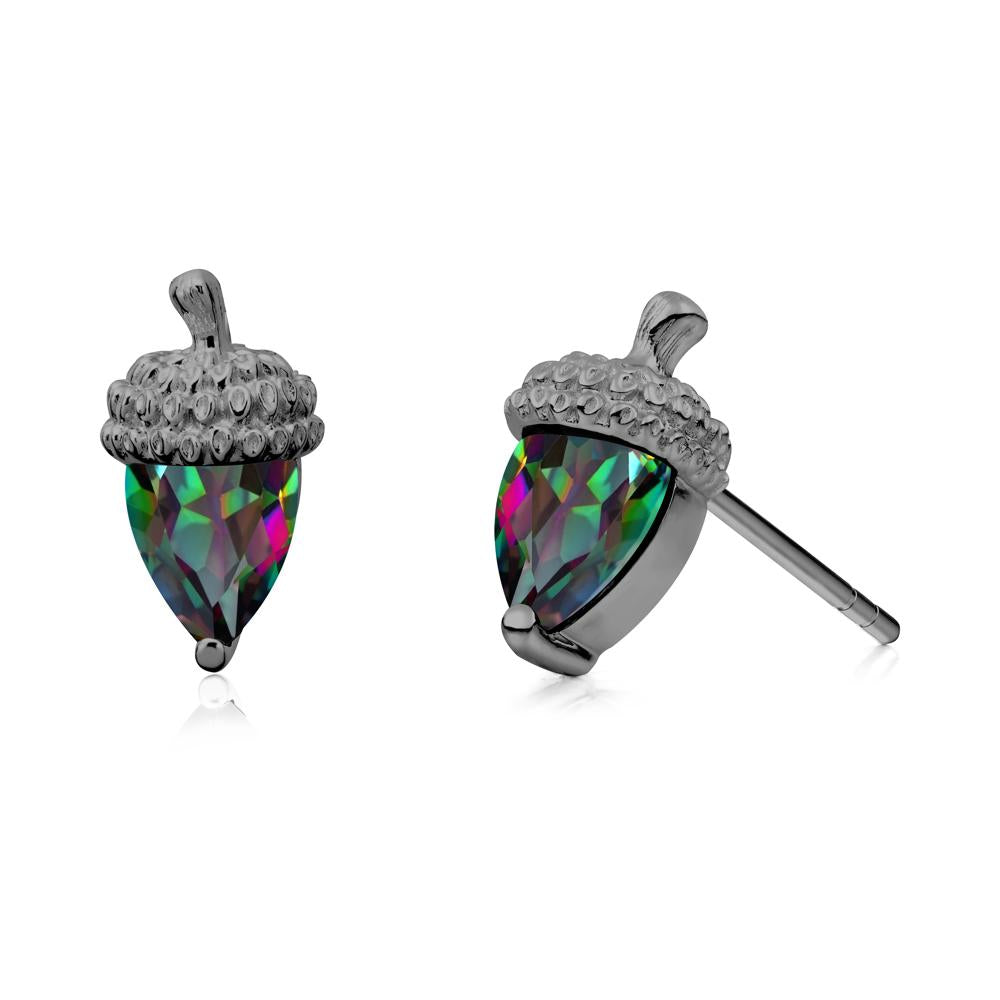 Mystic Topaz Acorn Earrings - LUO Jewelry #metal_black finish sterling silver
