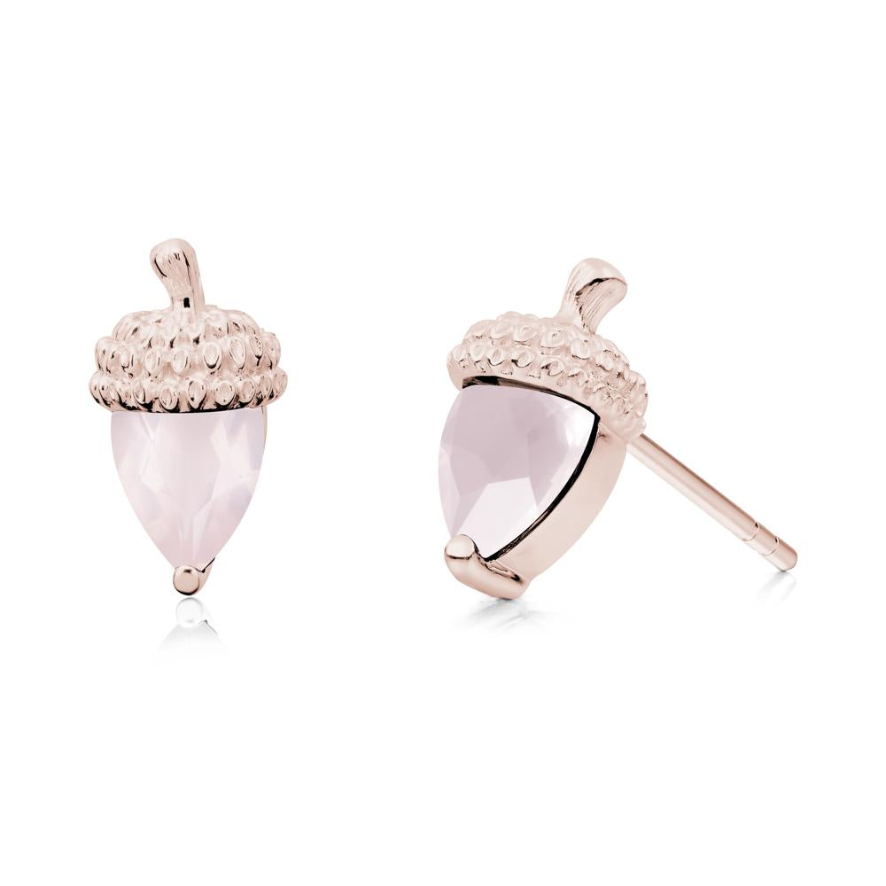 Rose Quartz Acorn Earrings - LUO Jewelry #metal_14k rose gold