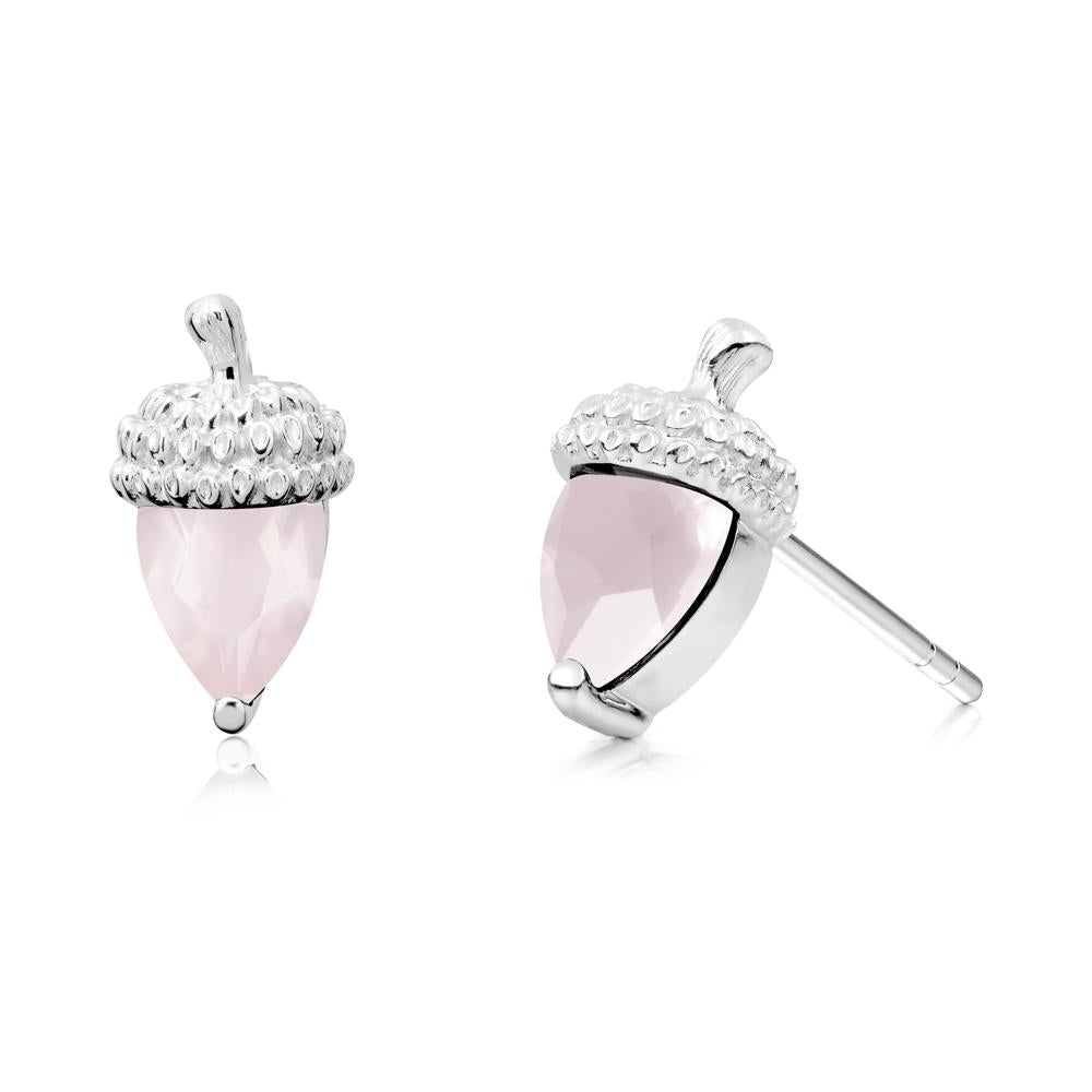 Rose Quartz Acorn Earrings - LUO Jewelry #metal_sterling silver