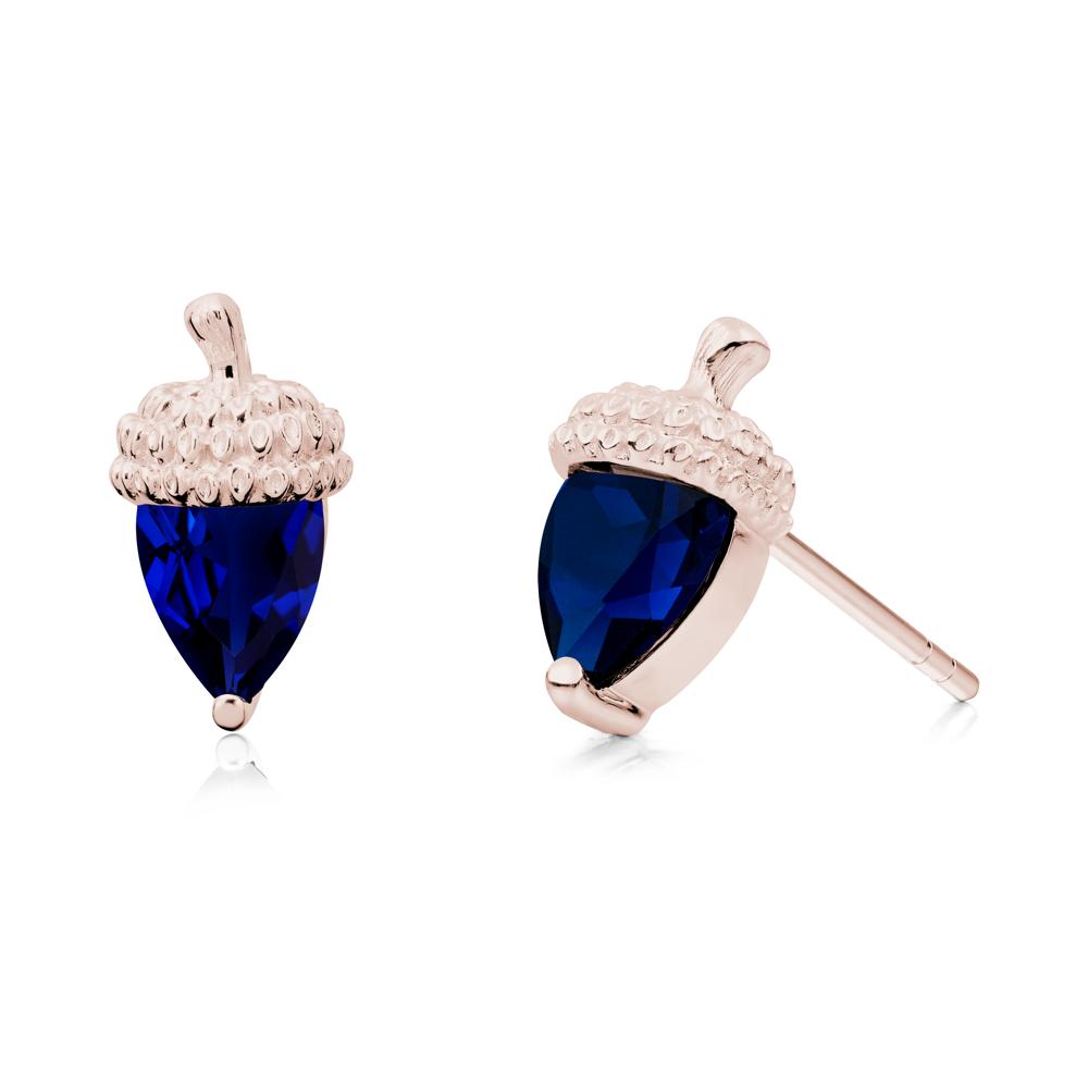 Sapphire Acorn Earrings - LUO Jewelry #metal_14k rose gold
